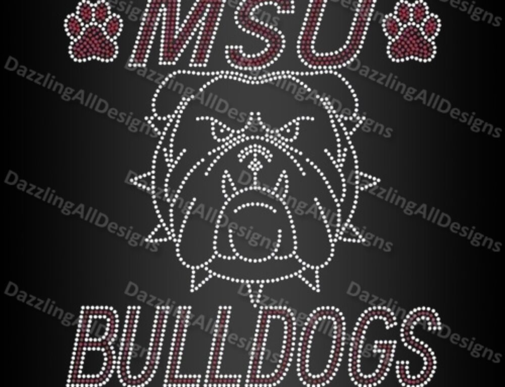 MISSISSIPPI State University Bulldogs Rhinestone Transfers