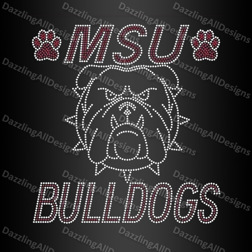 MISSISSIPPI State University Bulldogs Rhinestone Transfers